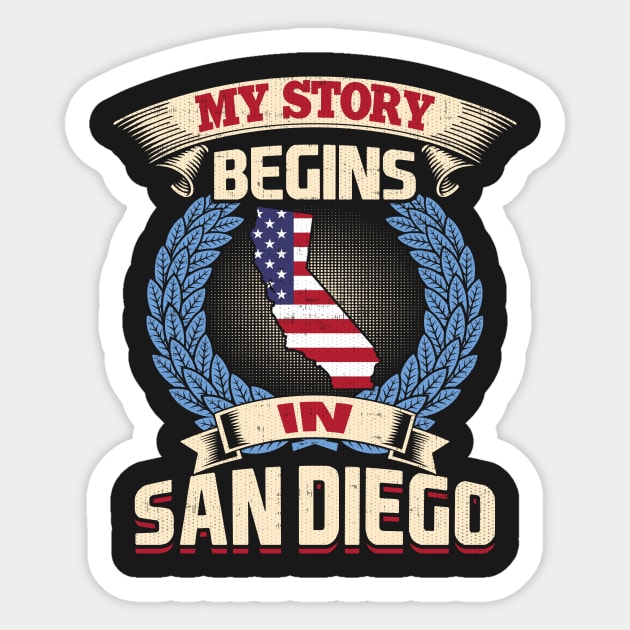 San Diego California Tshirt for Men, Women, & Kids Sticker by bamalife